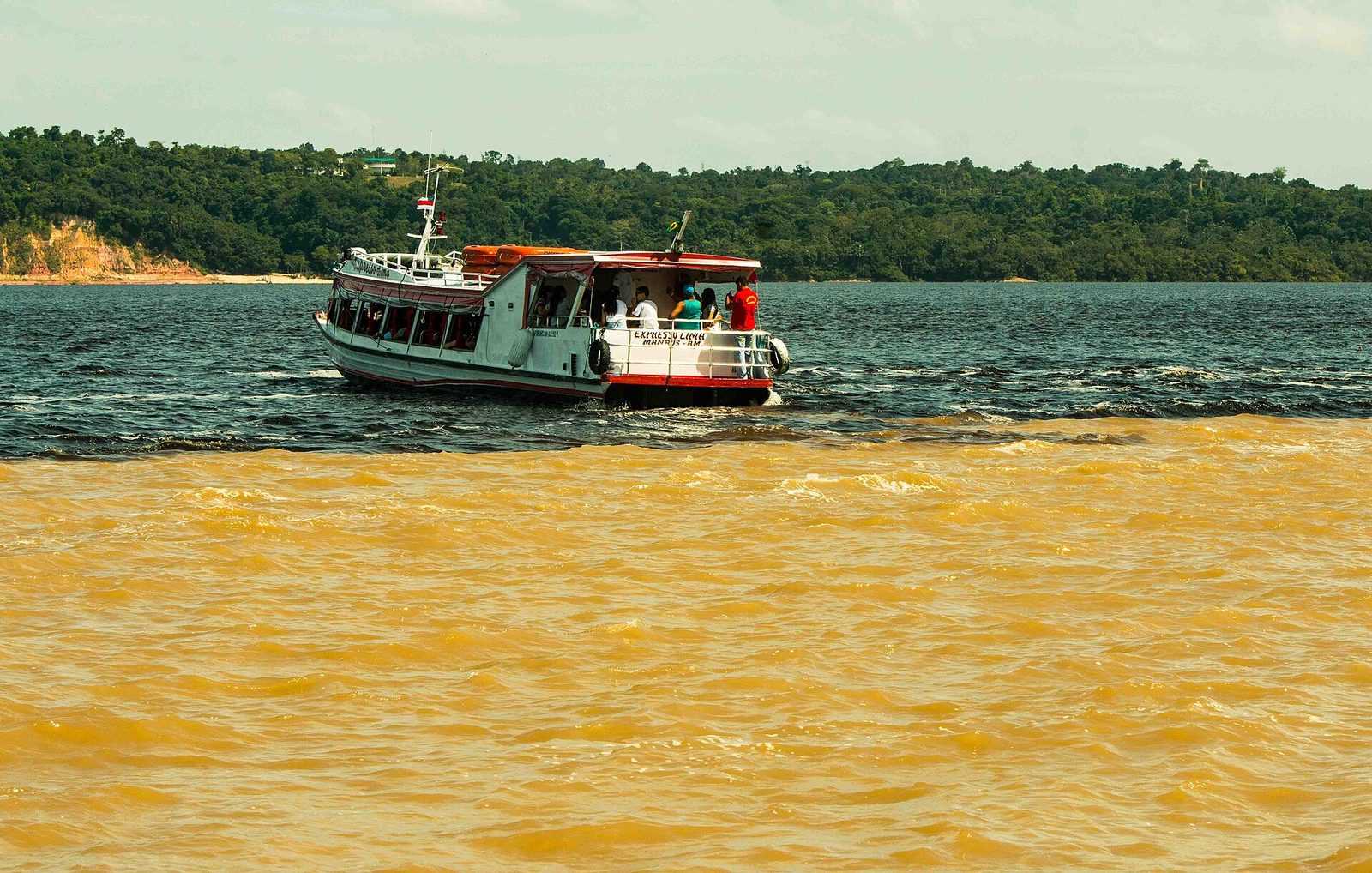 A boat on the Amazon near Manaus