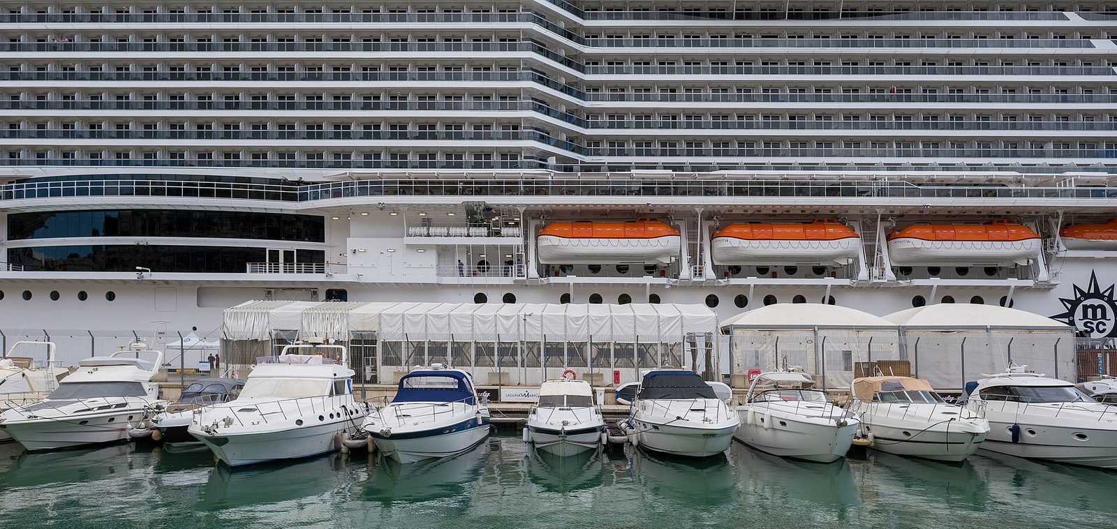 A cruise ship in Valletta’s Grand Harbour