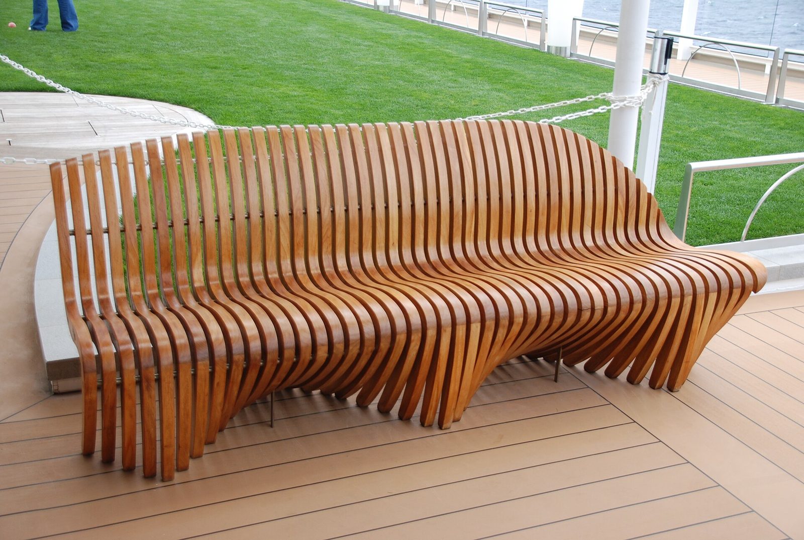 A deck chair on a transatlantic cruise