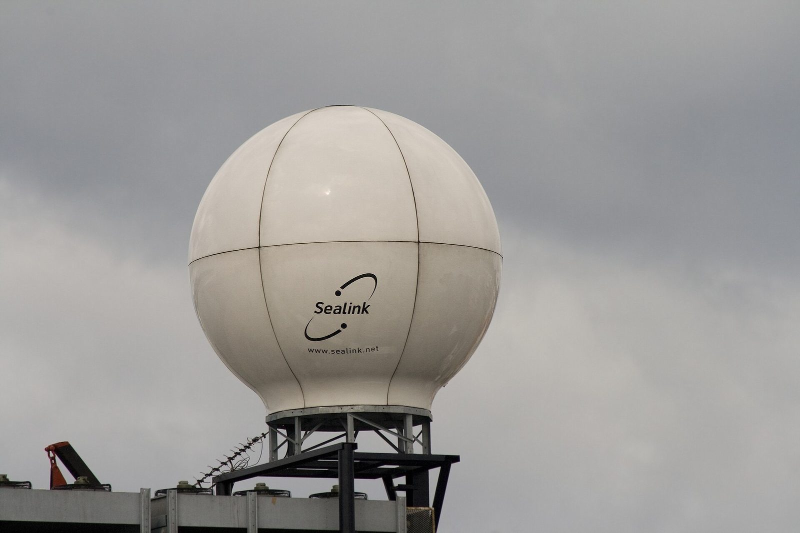 Satellite domes on a cruise ship
